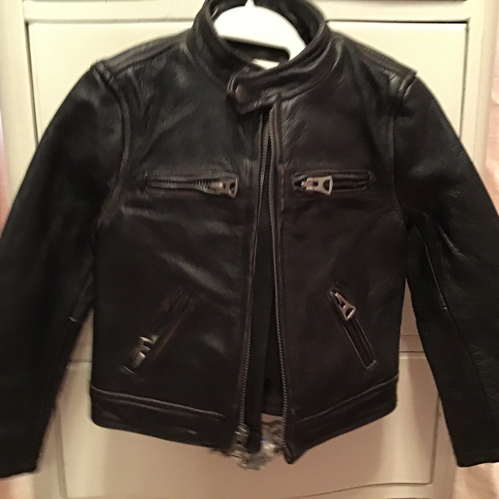 3Y luckybrand genuine leather motorcycle jacket